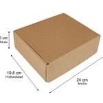 Caja de cartón para envíos, mailboxes, paquetería de 24x19.6x8 cm de color Café